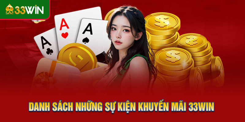 Danh sách những sự kiện khuyến mãi 33WIN